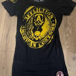 Affliction Black and Yellow Graphic Tee